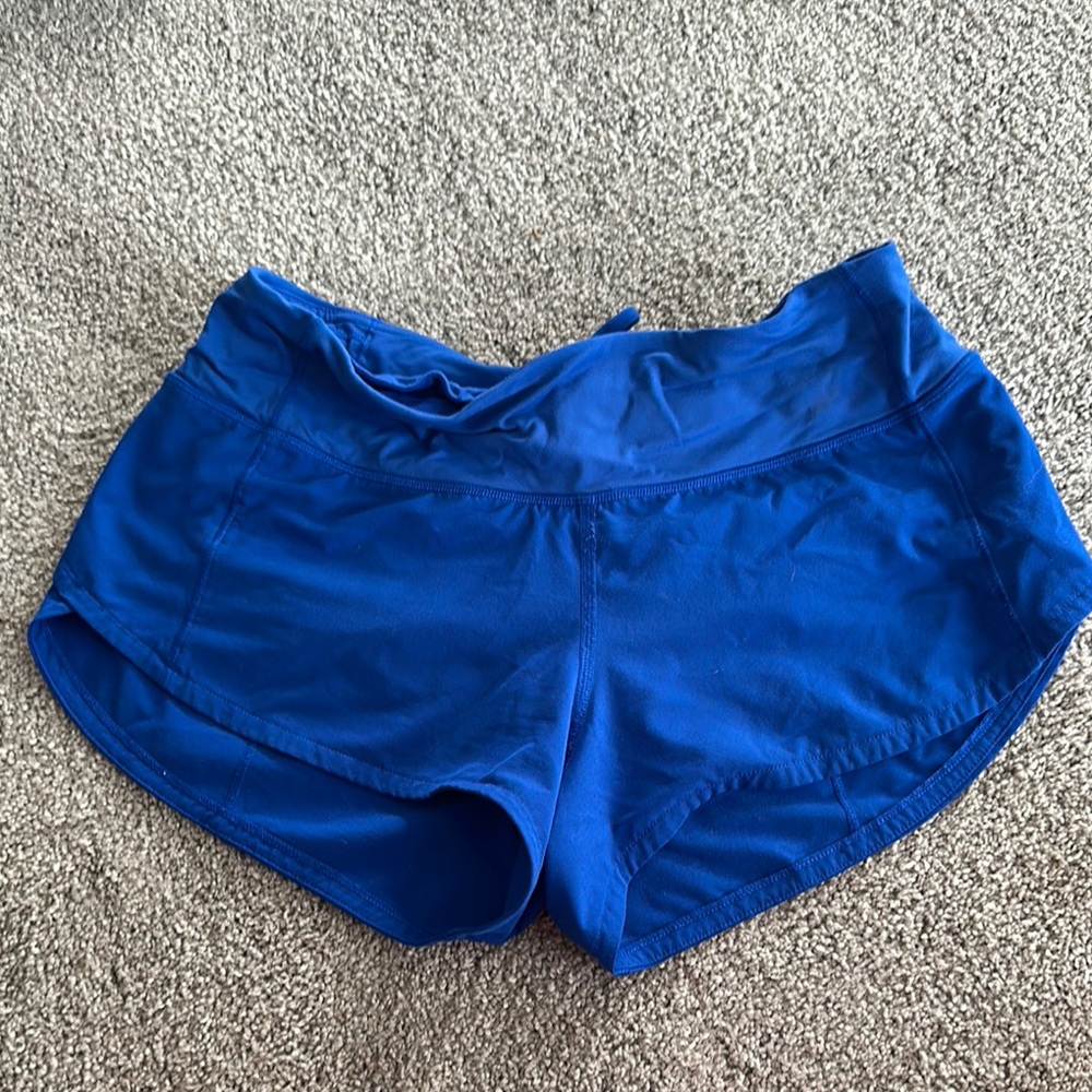 Women’s blue Lululemon Speed Ups shorts